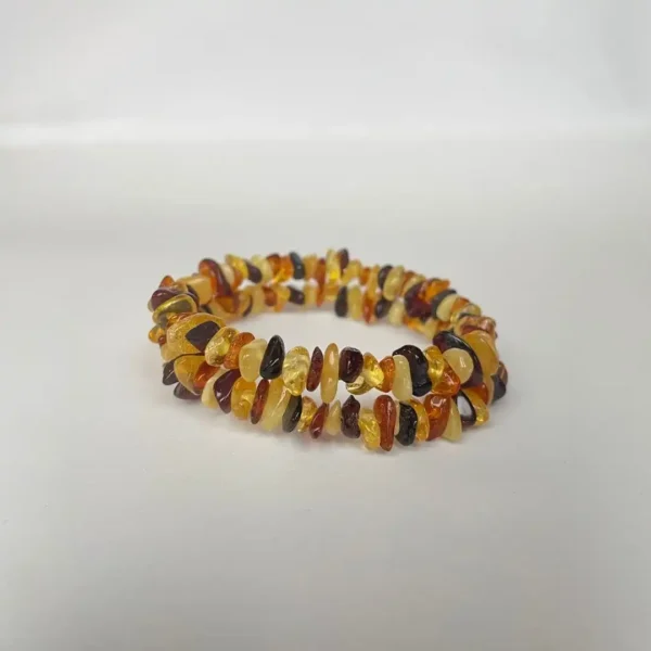 Stunning amber bracelet showcasing vibrant colors and unique textures, perfect for any occasion.