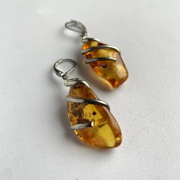 Beautiful amber teardrop earrings, perfect for any elegant outfit.