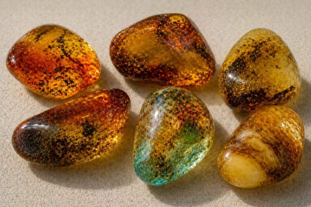 Unusual or mixed amber tones